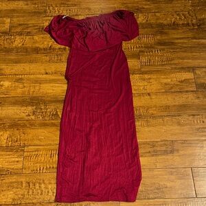 Elegant Red Off-Shoulder Dress